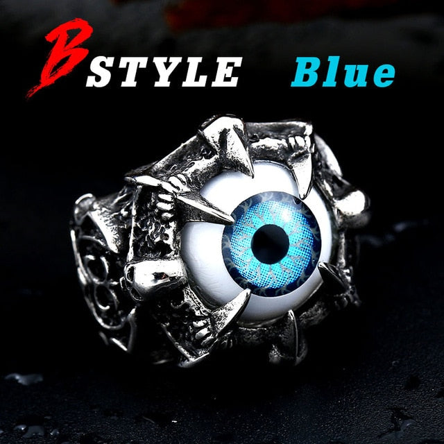 Trendy gothic eyeball eye ring. Different colors available