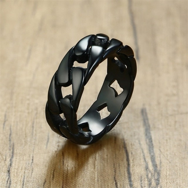 New: Stainless steel men's ring. Chain style