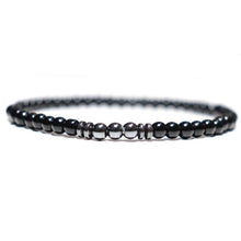 Load image into Gallery viewer, Skull Bracelets, set of 3 pieces , small 4mm beads. Hematite natural stone
