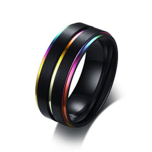 Load image into Gallery viewer, Stainless Steel Rainbow Ring for men. Different colors and models
