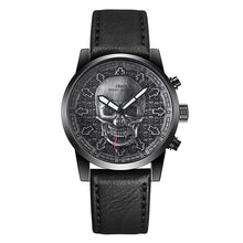 Load image into Gallery viewer, Quartz skull watch with leather strap. 2 colors
