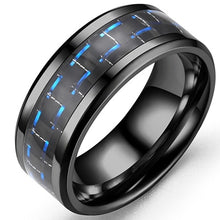 Load image into Gallery viewer, Superb ring in carbon fiber and stainless steel. Different models and colors
