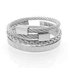 Load image into Gallery viewer, Set of 3 Trendy Bracelets in stainless steel. For men. Different models
