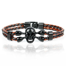 Load image into Gallery viewer, New: Leather skull bracelet. 6 colors
